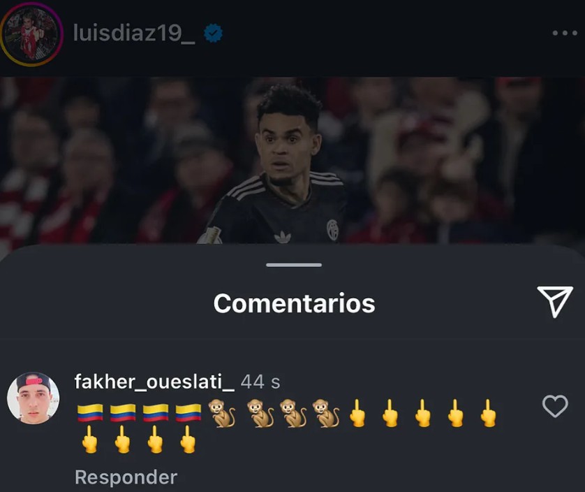 👀欧冠铲伤阿什拉夫后，迪亚斯的社媒遭到了种族歧视攻击